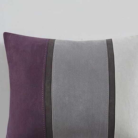 Madison Park Palisades 7 Piece Faux Suede Comforter Set in Purple queen - Picture 3 of 16